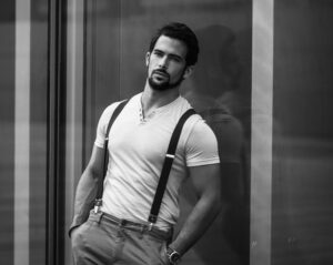 suspenders can be worn with a white t-shirt and jeans