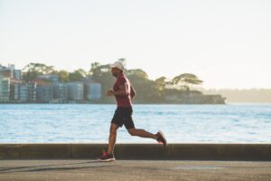 Man running for exercise