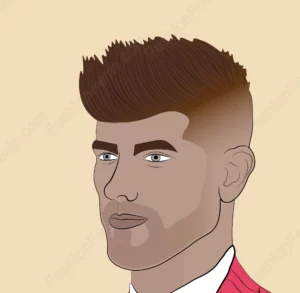 Illustration of man with high fade haircut