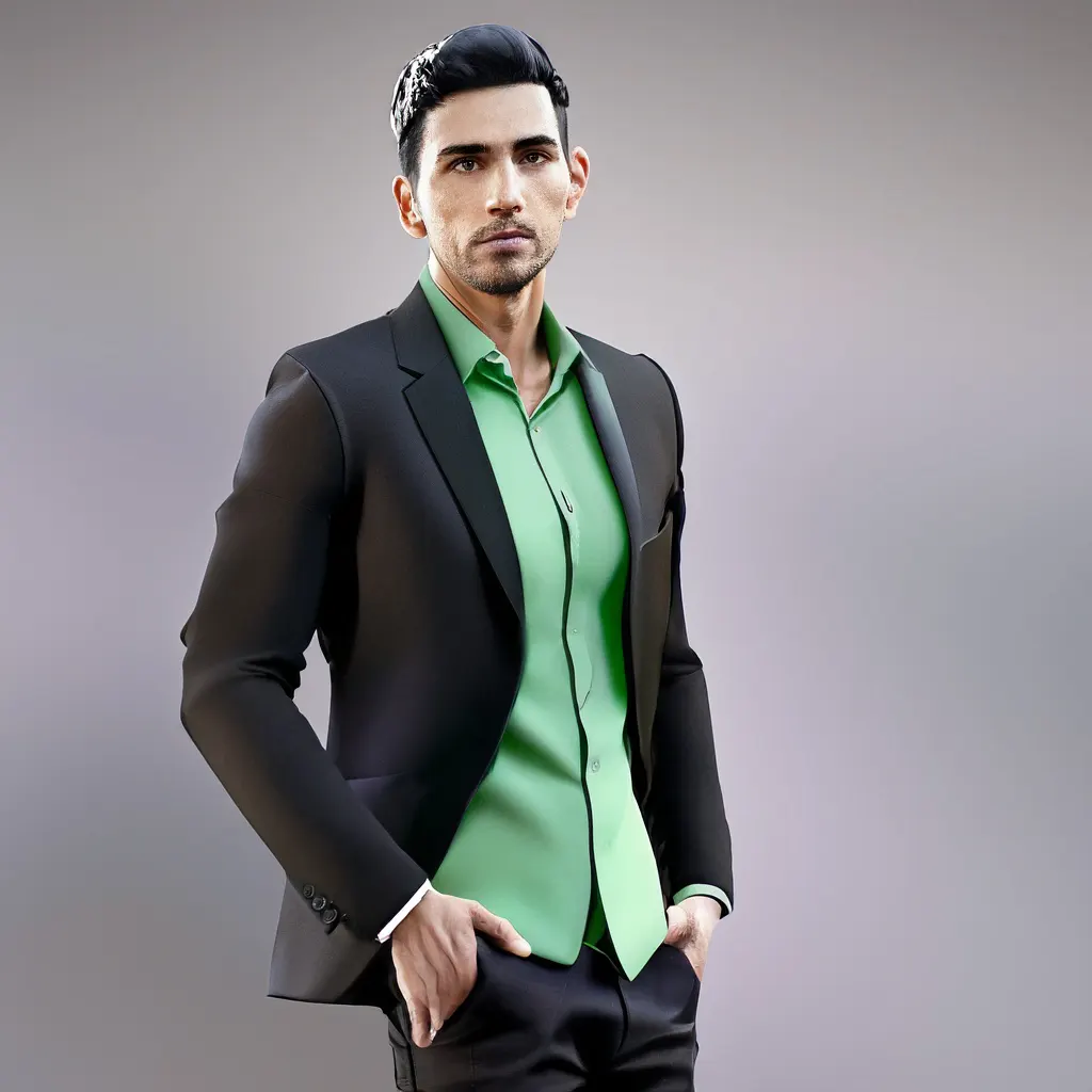 The Black Suit & Green Shirt Combo - FashionFests