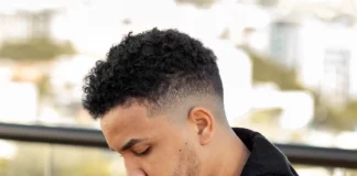 Man with blowout fade haircut