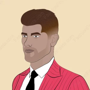 Illustration of man with a low fade haircut